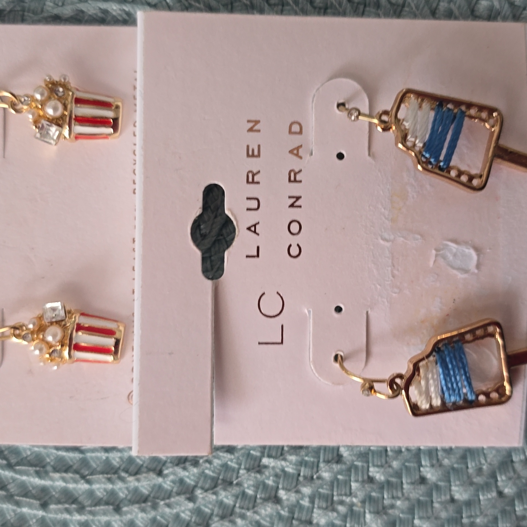 Lc Lauren Conrad Brand Womens Fun Goldtone Dangle Earrings Bundle Of 2 Pair 20$